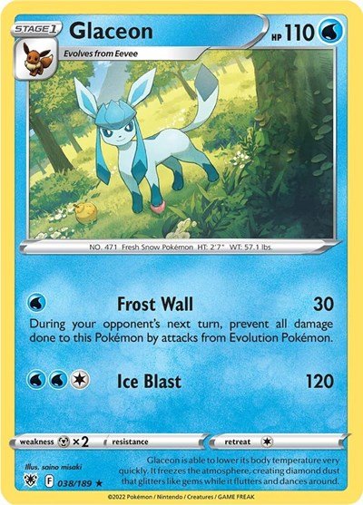 Glaceon (SWSH10: Astral Radiance) Near Mint - Nick Nack's Full Frontal Attack