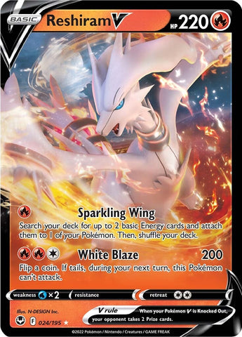 Reshiram V (024/195) [Espada y escudo: Tempestad plateada] 