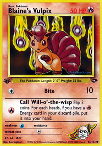 Blaine's Vulpix (Gym Challenge) Light Play 1st Edition