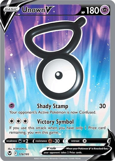 Unown V (Full Art) (SWSH12: Silver Tempest) Near Mint Holofoil