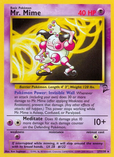 Mr. Mime (Base Set 2) Medium Play