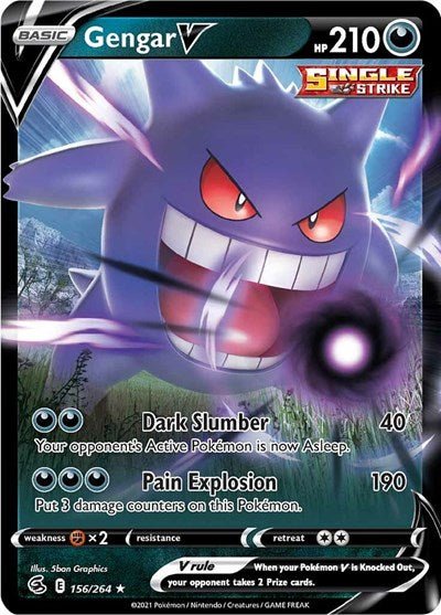 Gengar V (SWSH08: Fusion Strike) Light Play Holofoil - Nick Nack's Full Frontal Attack