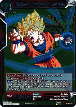 Backbone of Universe 7 Son Goku (Metallic Foil) (Event Pack 2018) (TB1-003) [Cartes promotionnelles] 