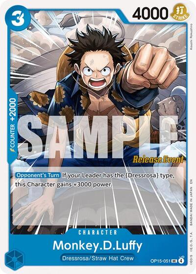 Monkey.D.Luffy (OP15-051) (Adventure on Kami's Island Release Event Cards) Near Mint