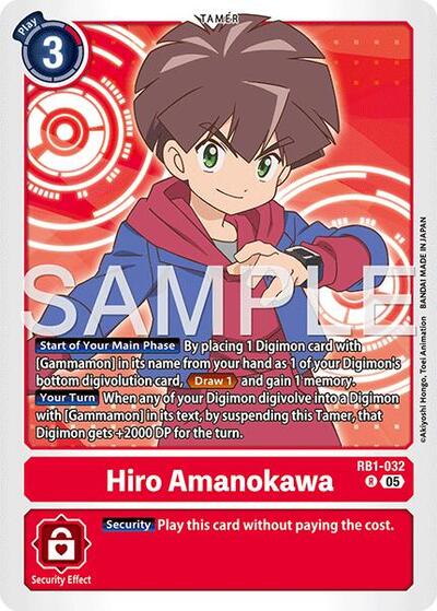 Hiro Amanokawa RB1 - 032 (Reprint) (Advanced Booster Digimon Generation) Near Mint Foil - Nick Nack's Full Frontal Attack