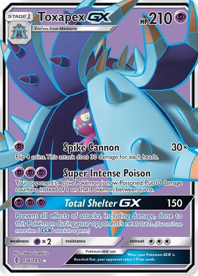 Toxapex GX (Full Art) (SM - Guardians Rising) Near Mint Holofoil - Nick Nack's Full Frontal Attack
