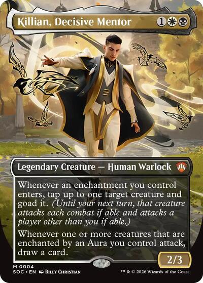 Killian, Decisive Mentor (Borderless) (Commander: Secrets of Strixhaven) Near Mint - Nick Nack's Full Frontal Attack