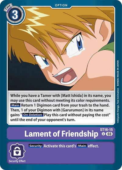 Lament of Friendship (Starter Deck 16: Wolf of Friendship) Near Mint