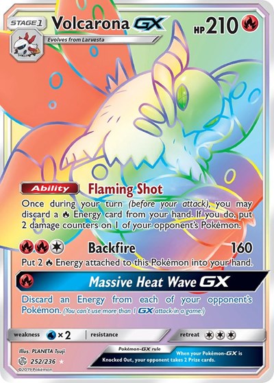 Volcarona GX (Secret) (SM - Cosmic Eclipse) Near Mint Holofoil