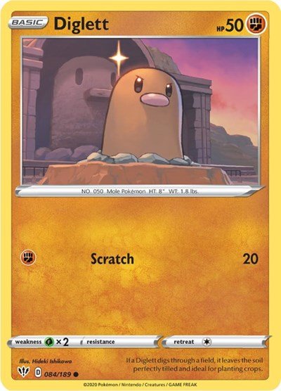 Diglett (SWSH03: Darkness Ablaze) Near Mint - Nick Nack's Full Frontal Attack