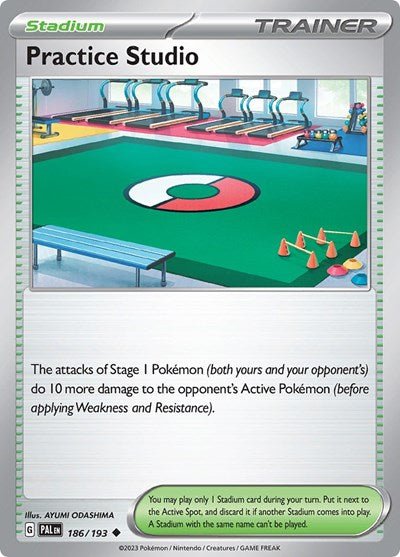 Practice Studio (SV02: Paldea Evolved) Near Mint Reverse Holofoil - Nick Nack's Full Frontal Attack