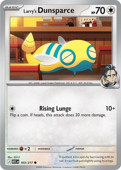Larry's Dunsparce (ME: Ascended Heroes) Near Mint - Nick Nack's Full Frontal Attack