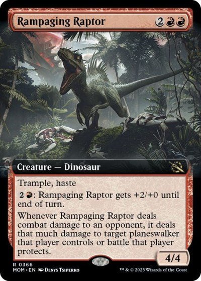 Rampaging Raptor (Extended Art) (March of the Machine) Near Mint Foil - Nick Nack's Full Frontal Attack