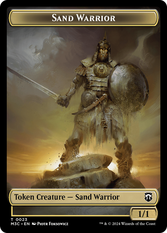 Marit Lage // Sand Warrior Double-Sided Token [Modern Horizons 3 Commander Tokens]