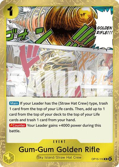 Gum - Gum Golden Rifle (Adventure on Kami's Island) Near Mint Foil - Nick Nack's Full Frontal Attack