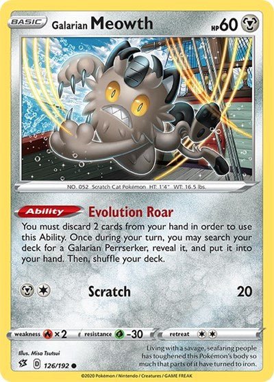 Galarian Meowth (SWSH02: Rebel Clash) Near Mint - Nick Nack's Full Frontal Attack