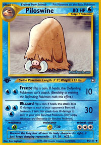 Piloswine (Neo Genesis) Light Play 1st Edition