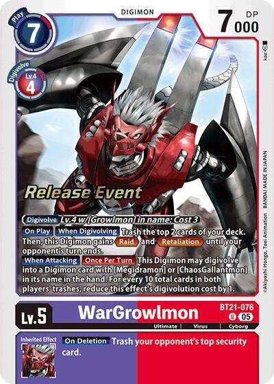 WarGrowlmon (World Convergence Release Event Cards) Near Mint