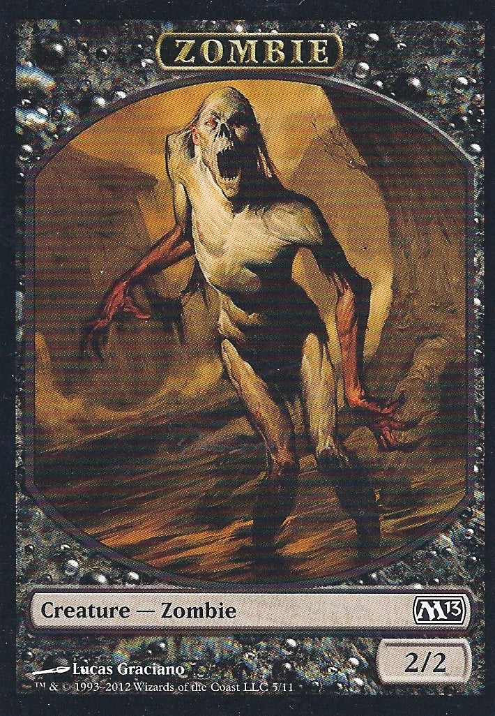 Zombie Token (Magic 2013 Core Set) Light Play