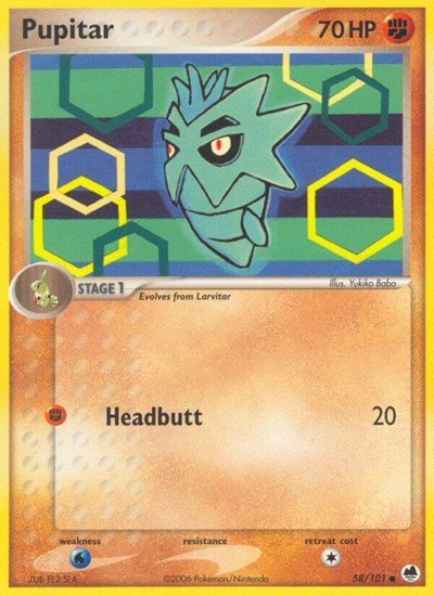 Pupitar (Dragon Frontiers) Light Play - Nick Nack's Full Frontal Attack