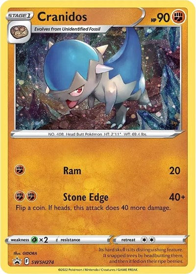 Cranidos - SWSH274 (SWSH: Sword & Shield Promo Cards) Near Mint Holofoil