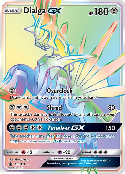 Dialga GX (Secret) (SM - Forbidden Light) Near Mint Holofoil