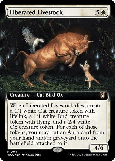 Liberated Livestock (Extended Art) (Commander: Wilds of Eldraine) Near Mint - Nick Nack's Full Frontal Attack