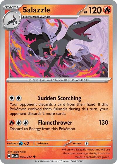 Salazzle - 035 (ME: Ascended Heroes) Near Mint - Nick Nack's Full Frontal Attack