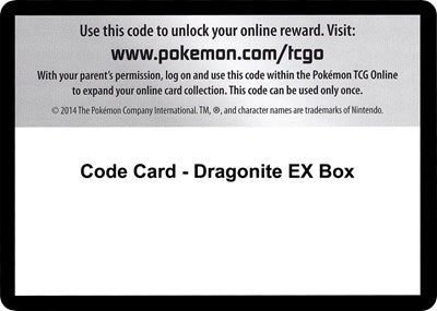 Code Card - Dragonite EX Box (XY - Evolutions) Near Mint