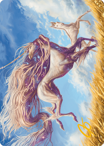 Nyxborn Unicorn Art Card (Gold-Stamped Signature) [Modern Horizons 3 Art Series]