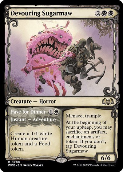 Devouring Sugarmaw (Showcase) (Wilds of Eldraine) Near Mint - Nick Nack's Full Frontal Attack