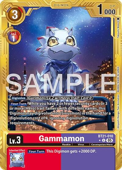 Gammamon BT21-010 (Gold Border) (Advanced Booster Digimon Generation) Near Mint Foil