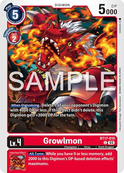 Growlmon (Secret Crisis) Near Mint