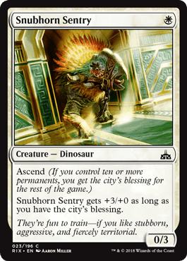 Snubhorn Sentry (Rivals of Ixalan) Near Mint - Nick Nack's Full Frontal Attack