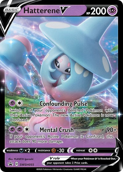Hatterene V - SWSH055 (SWSH: Sword & Shield Promo Cards) Near Mint Holofoil