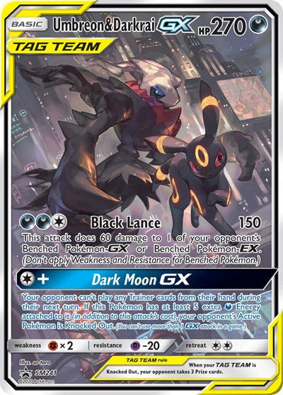 Umbreon & Darkrai GX - SM241 (SM Promos) Damaged / Poor Holofoil