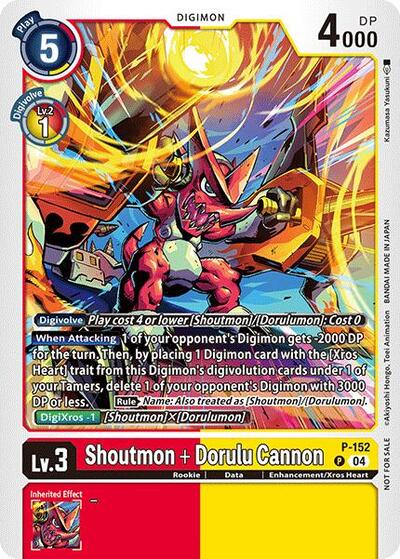 Shoutmon + Dorulu Cannon (Store Tournament 2024 Oct. Dec. Participation Pack) (Digimon Promotion Cards) Near Mint - Nick Nack's Full Frontal Attack