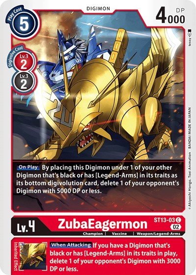 ZubaEagermon (Starter Deck 13: Ragnaloardmon) Near Mint