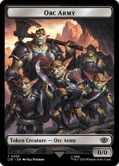 Orc Army (0005) / Food (0009) Double - Sided Token (Universes Beyond: The Lord of the Rings: Tales of Middle - earth) Near Mint Foil - Nick Nack's Full Frontal Attack