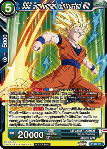 SS2 Son Gohan, Entrusted Will (P-410) [Promotion Cards]