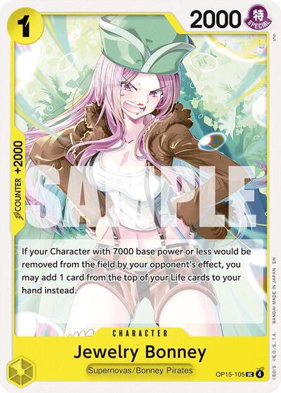 Jewelry Bonney (OP15 - 105) (Adventure on Kami's Island) Near Mint - Nick Nack's Full Frontal Attack