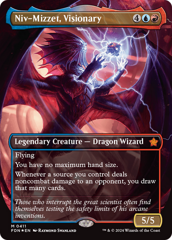 Niv-Mizzet, Visionary (Borderless) (Mana Foil) [Foundations]