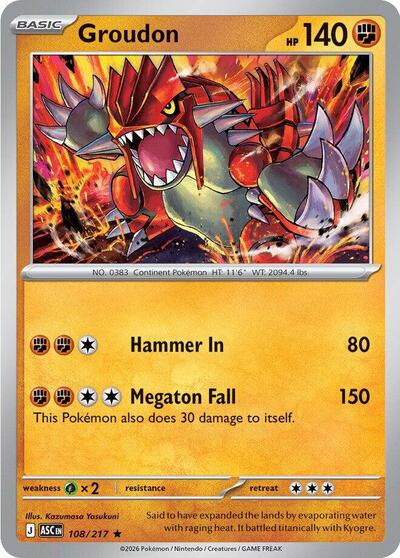 Groudon (ME: Ascended Heroes) Near Mint Holofoil - Nick Nack's Full Frontal Attack
