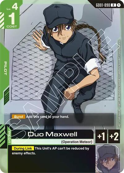 Duo Maxwell (Store Tournament Participant Pack 01) (Gundam Promotional Cards) Near Mint Holofoil