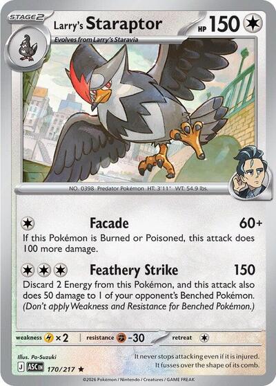 Larry's Staraptor - 170 (ME: Ascended Heroes) Near Mint Holofoil - Nick Nack's Full Frontal Attack