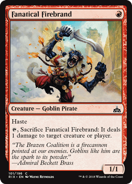 Fanatical Firebrand (Rivals of Ixalan) Near Mint - Nick Nack's Full Frontal Attack