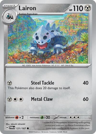 Lairon - 121 (SV06: Twilight Masquerade) Near Mint Reverse Holofoil - Nick Nack's Full Frontal Attack