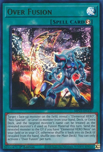 Over Fusion (25th Anniversary Tin: Dueling Heroes Mega Pack) Light Play 1st Edition