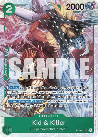 Kid and Killer (Starter Deck 24: GREEN Jewelry Bonney) Near Mint Foil - Nick Nack's Full Frontal Attack
