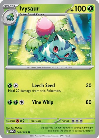 Ivysaur - 002 (Scarlet and Violet: 151) Near Mint Reverse Holofoil